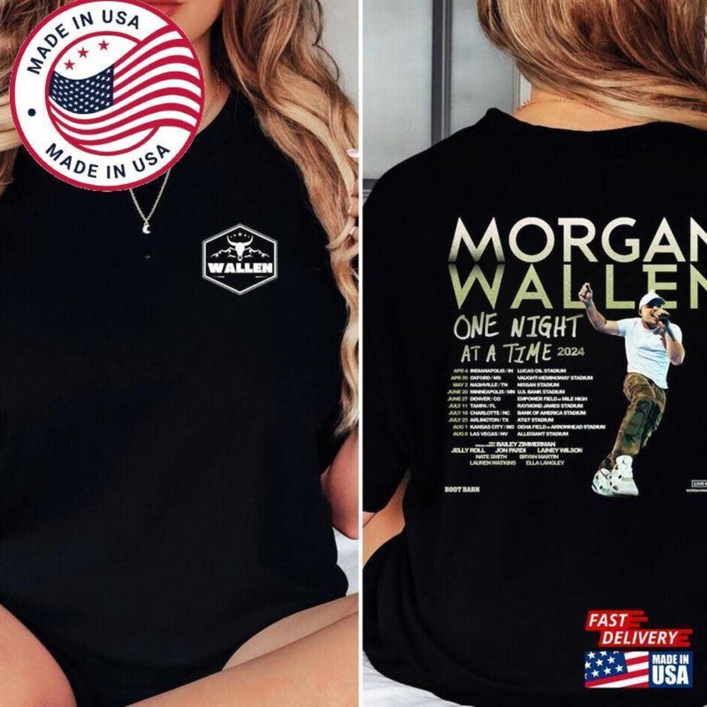 Morgan Wallen T-Shirt One Night At A Time Tour Shirt   2 Sided